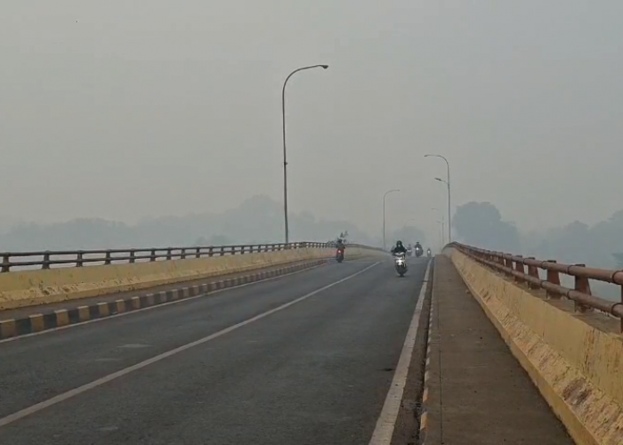 Kabut Asap Ganggu Pengendara di Muaro Jambi, Jarak Pandang Terbatas
