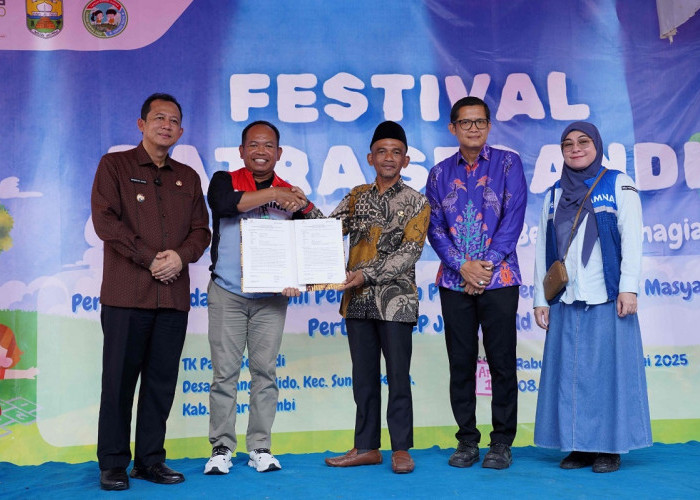 Pertamina EP Jambi Serahkan Pengelolaan TK Patra Serandi kepada Desa Talang Belido