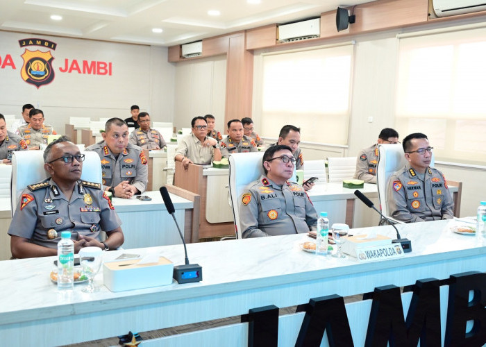 Polda Jambi Ikuti pelaksanaan Pembukaan Rakernis Gabungan Divisi Polri, Perkuat Sinergi dan Implementasi Polri