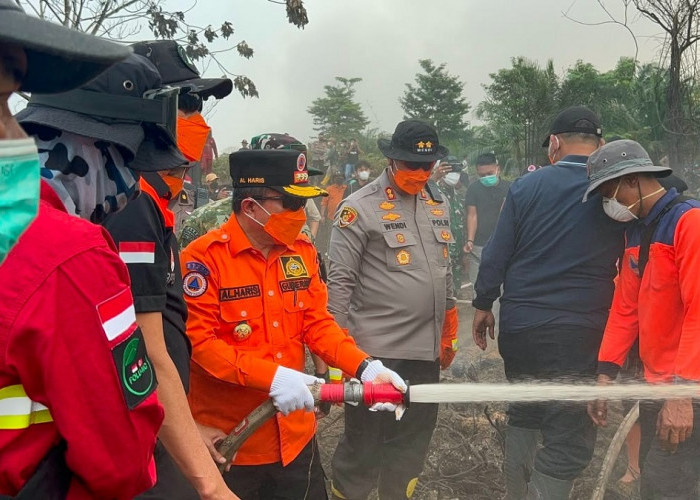 Satgas Terpadu Karhutla Sarolangun Padamkan Karhutla di Areal Plasma PT BKS, Pendinginan Terus Dilakukan