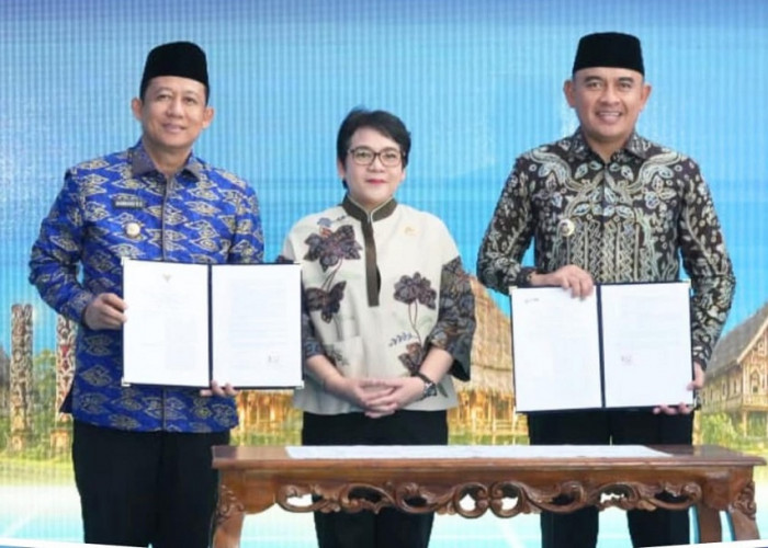 Bupati Muaro Jambi Teken Komitmen Nasional Desa Anti-Korupsi di LKPP, Mendalo Indah Jadi Percontohan