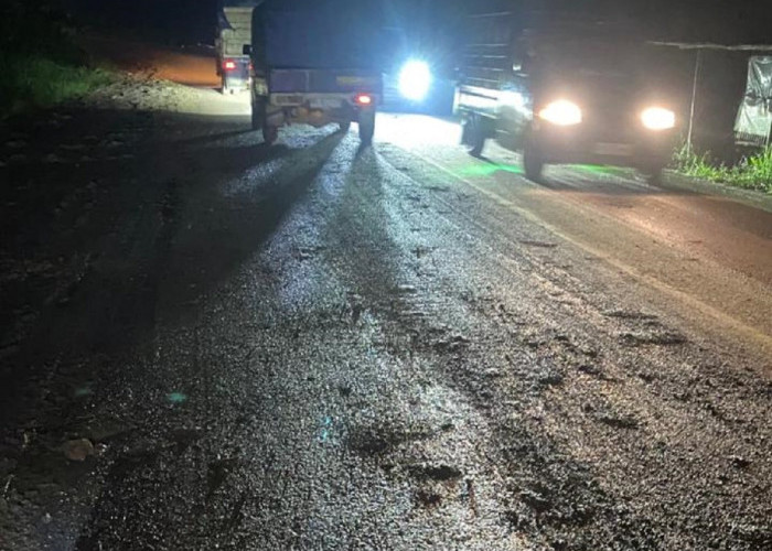 Jalan Nasional Dipenuhi Lumpur, Pengendara Terancam Celaka Di Parit Culum II