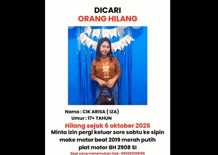 Seorang Remaja Perempuan Di Jambi Hilang Misterius