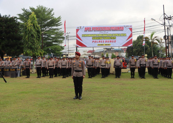 Polres Bungo Geser Ratusan Personel Amankan Pilrio Serentak 2026
