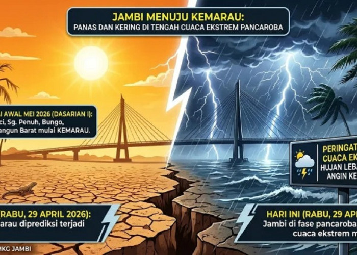 Jambi Masuk Kemarau Awal Mei, BMKG Peringatkan Cuaca Ekstrem