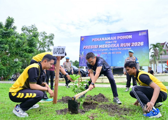 Ditpolairud Polda Jambi dan Polres Tanjab Barat Tanam 2.000 Mangrove serta Tebar 2.000 Bibit Ikan