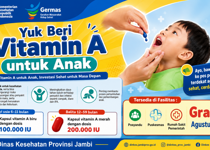 Dinkes Jambi Ajak Orang Tua Penuhi Kebutuhan Vitamin A Anak