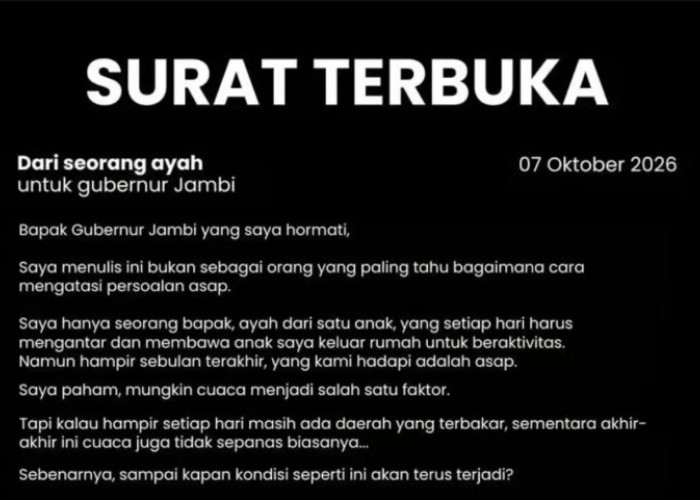 Kabut Asap Jambi Tak Kunjung Reda, Warga Kirim Surat Terbuka ke Gubernur