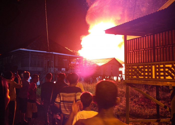 Kebakaran Hebat di Arab Melayu Jambi, 5 Rumah Hangus Dilalap Api