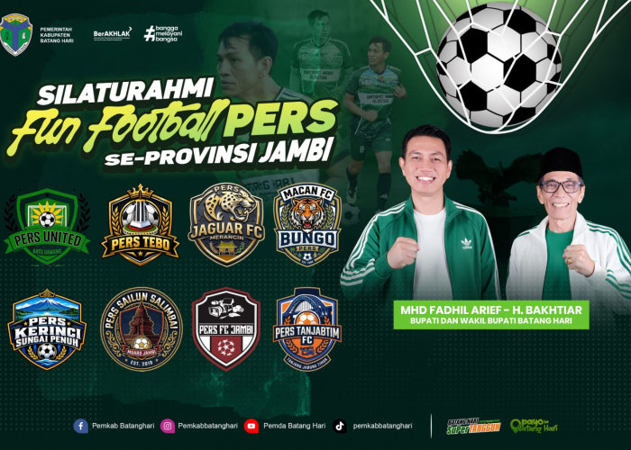 Didukung Bupati Mhd. Fadhil Arief, Fun Football Pers se-Jambi Digelar di Batang Hari