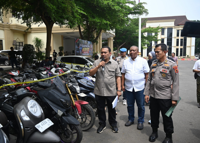 Polda Jambi Ungkap 41 Kasus Curanmor, 41 Kendaraan Diamankan dan 11 Tersangka Ditangkap