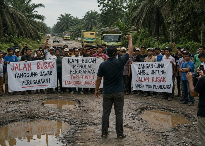 Warga Tiga Desa Bersatu, Ancam Blokade Jalan Jika Perusahaan Tetap Abaikan Kerusakan