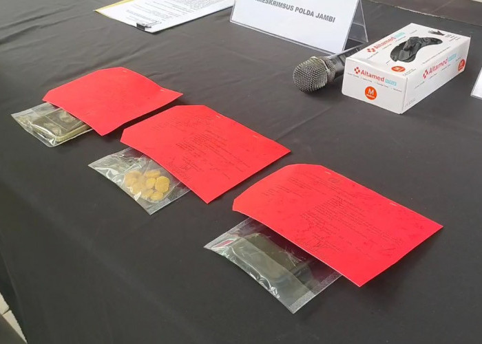 Polda Jambi Sita Dua Ekskavator dan 94,61 Gram Material Diduga Emas dari Tambang Ilegal di Bungo