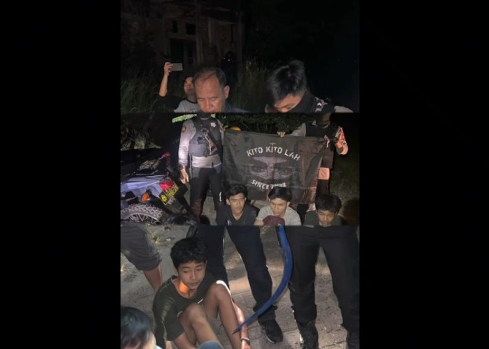 Polresta Jambi Amankan 9 Orang Anggota Geng Motor yang Bawa Celurit