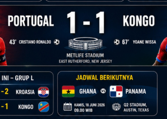 Portugal Ditahan RD Kongo 1-1 di Laga Perdana Grup K 
