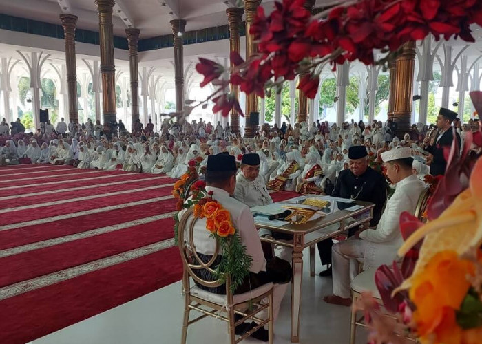 Pernikahan Anak Gubernur Jambi, Esy dan Iqbal Menikah di Masjid Agung Al Falah Jambi Pagi ini