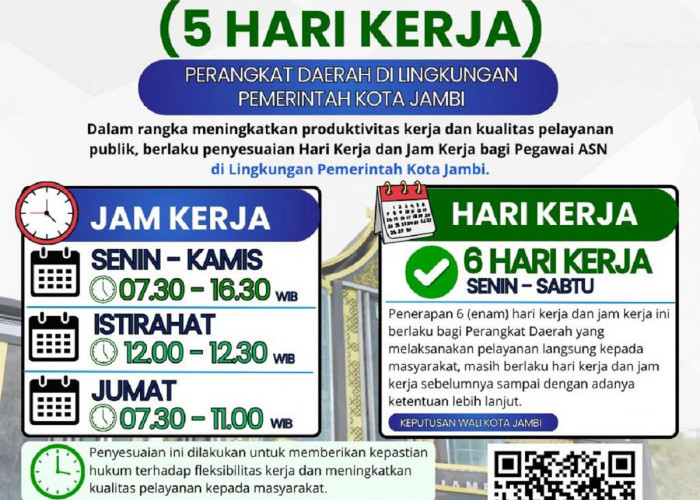 Pemkot Jambi Resmi Berlakukan Jam Kerja Baru, ASN Diminta Lebih Dekat Bersama Keluarga