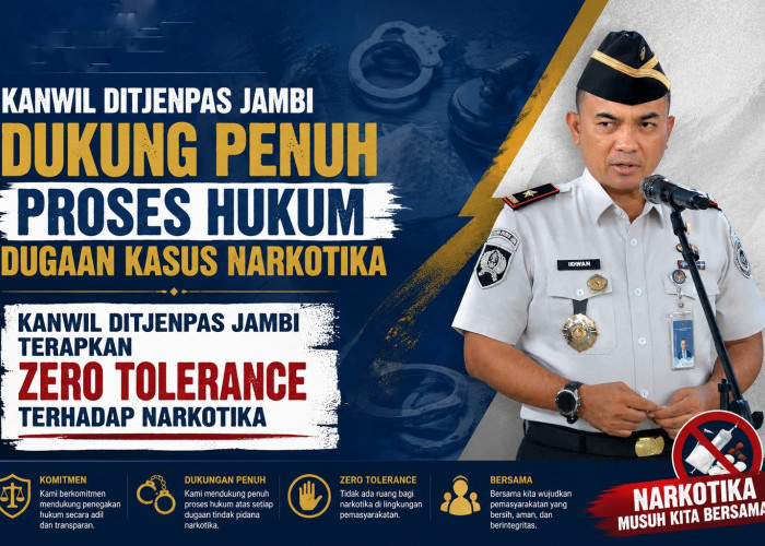 Kanwil Ditjenpas Jambi Dukung Penuh Proses Hukum Dugaan Kasus Narkotika