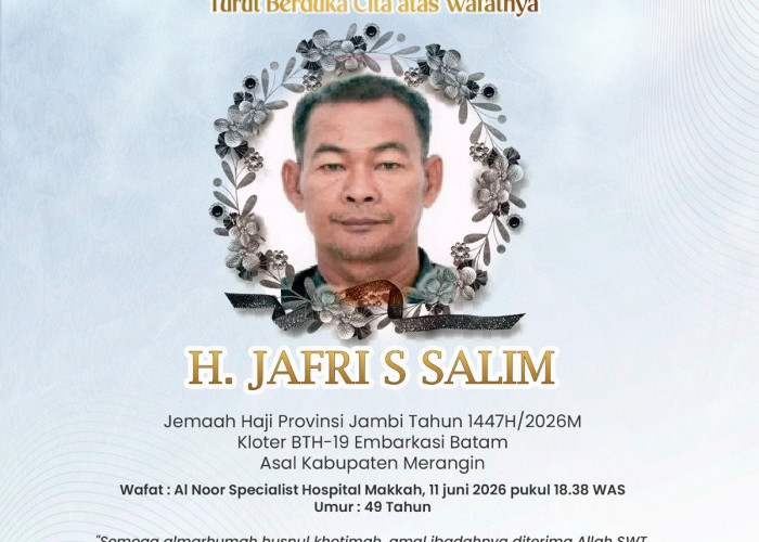 Jemaah Haji Asal Merangin Jambi H. Jafri S Salim Wafat di Makkah Setelah Berjuang Melawan Gagal Ginjal Akut