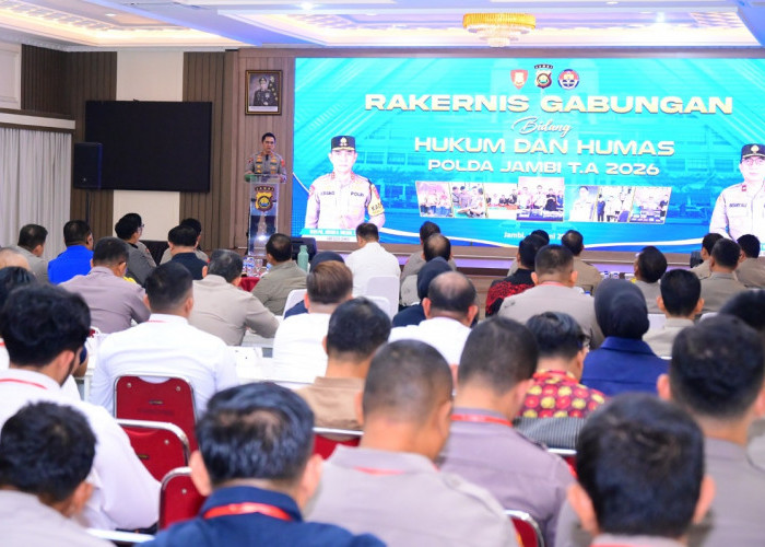 Tingkatkan Profesionalisme, Polda Jambi Gelar Rakernis Gabungan Bidkum dan Bidhumas TA 2026