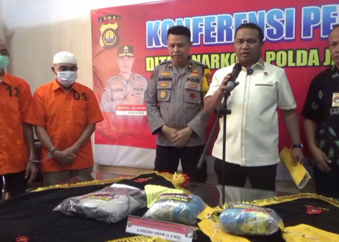 2 Warga Sumsel Ditangkap Polda Jambi Bawa Sabu 2 Kilogram 