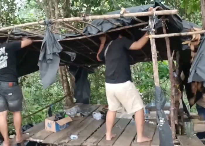 Polisi Amankan Terduga Pelaku Narkoba di Pondok Terpal Atas Bukit di Sarolangun