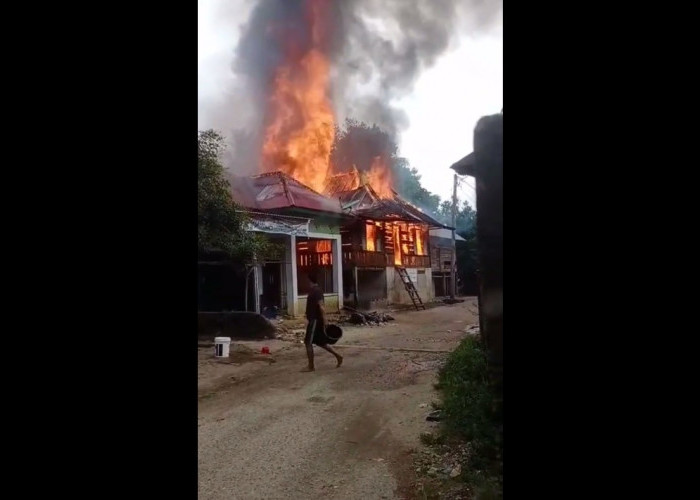 Lupa Mematikan Kompor, 3 Rumah di Dusun Bedaro Terbakar 