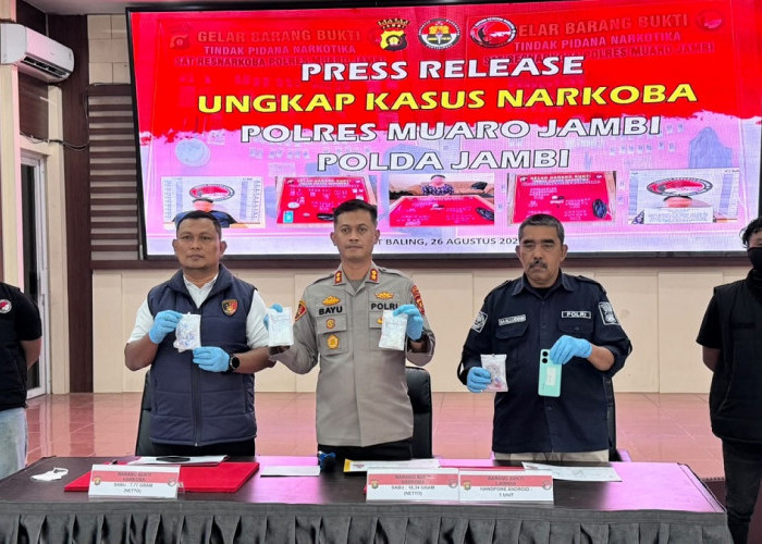 Polres Muaro Jambi Ungkap Dua Kasus Sabu, 26,11 Gram Diamankan