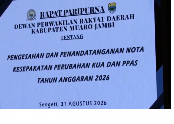 Paripurna KUA Dan PPAS 2026 DPRD-PEMKAB Muaro Jambi Sepakati KUA-PPAS 2026, Jalan Rusak Jadi Prioritas