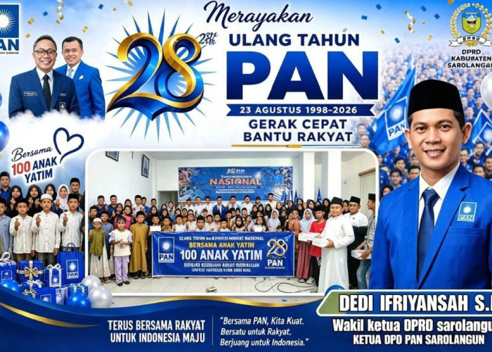 Rayakan HUT ke-28, PAN Sarolangun Berbagi Kebahagiaan Bersama 100 Anak Yatim