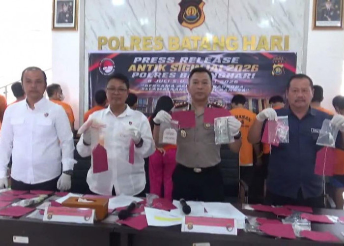 13 Tersangka Narkoba Ditangkap di Batang Hari, Polisi Sita 37,65 Gram Sabu