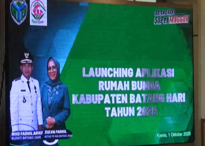 Bupati Fadhil Arief dan Zulva Resmi Luncurkan Aplikasi Rumah Bunda di Batanghari