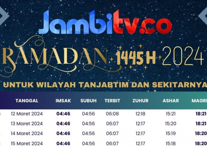 Jadwal Imsakiyah Tanjabtim Tahun 2024, Ramadhan 1445H Berdasarkan Pengumuman Kemenag RI