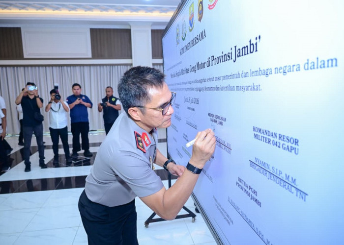 Polda Jambi Perkuat Sinergi Lintas Sektoral, Deklarasikan Strategi Bersama Berantas Geng Motor