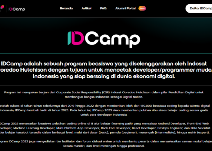 Beasiswa 2023 IDCamp Berikan Beasiswa Pelatihan Coding Untuk Programmer Muda 