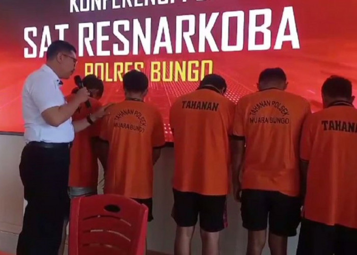 5 Tersangka Penyalahgunaan Narkoba Ditangkap, Polres Bungo Sita 1,9 kg Ganja 