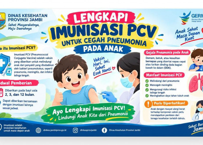 Dinkes Imbau Orang Tua Lengkapi Imunisasi Pcv Untuk Cegah Pneumonia Pada Anak