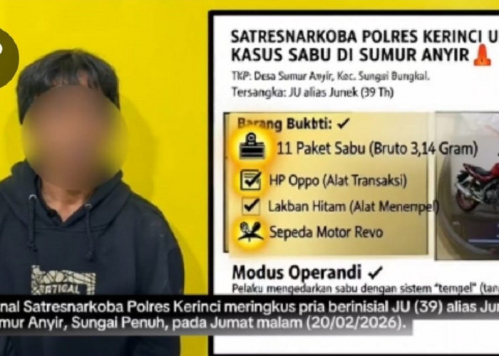 Satresnarkoba Polres Kerinci Ungkap Peredaran Sabu Modus 