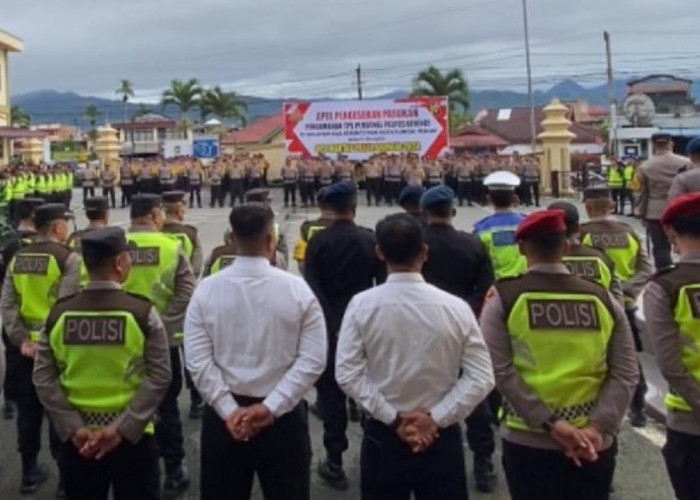 Polres Kerinci Gelar Apel Pergeseran Personel Pengamanan TPS Pilkada Serentak 