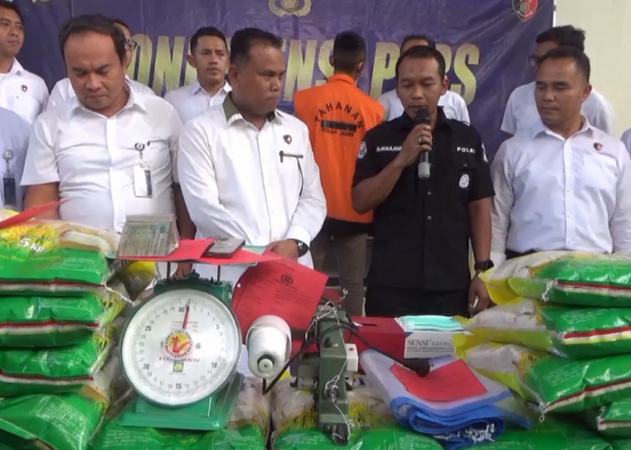 Polda Jambi Tangkap Pelaku Penyalahgunaan Beras SPHP, 174 Karung Disita