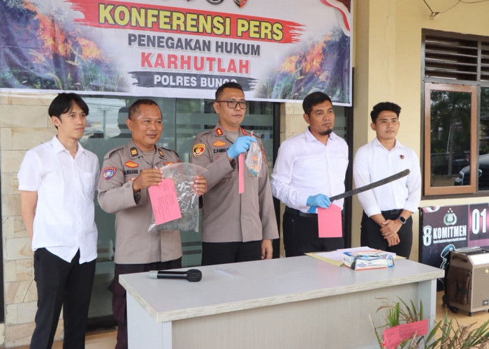 Polres Bungo Ungkap Dugaan Pembakaran Lahan untuk Buka Kebun Sawit, Seorang Pria Diamankan