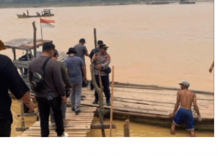 Digerebek Polisi, Pekerja PETI Kabur Tinggalkan 10 Rakit di DAS Batanghari