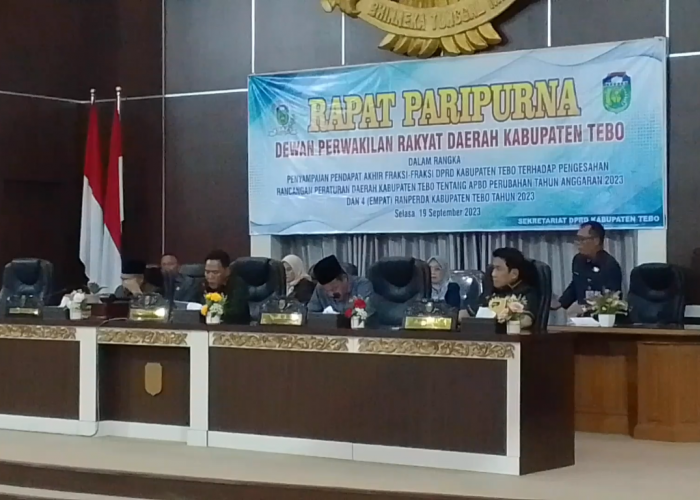 Fraksi DPRD Tebo Sampaikan Pandangan Akhir Terhadap Ranperda APBD-P 2023