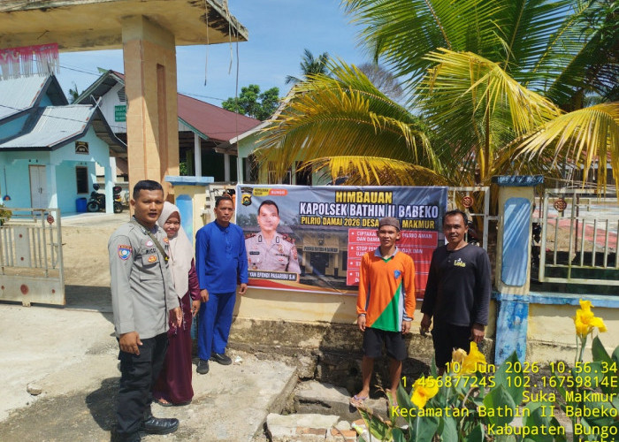 Bhabinkamtibmas Polsek Babeko Pasang Spanduk Imbauan Kamtibmas di Seluruh Dusun Kecamatan Bathin II Babeko