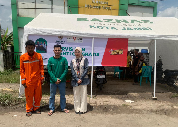 Sinergi Kebaikan di Gerbang Mudik: BAZNAS Kota Jambi dan Bank 9 Jambi Syariah Pastikan Pemudik Aman di Jalan