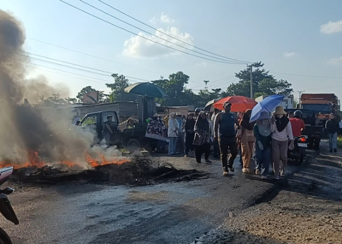 Protes Operasional PT.SMM, Masyarakat Pelawan Jaya Tutup Akses jalan Sumatera di Sarolangun 