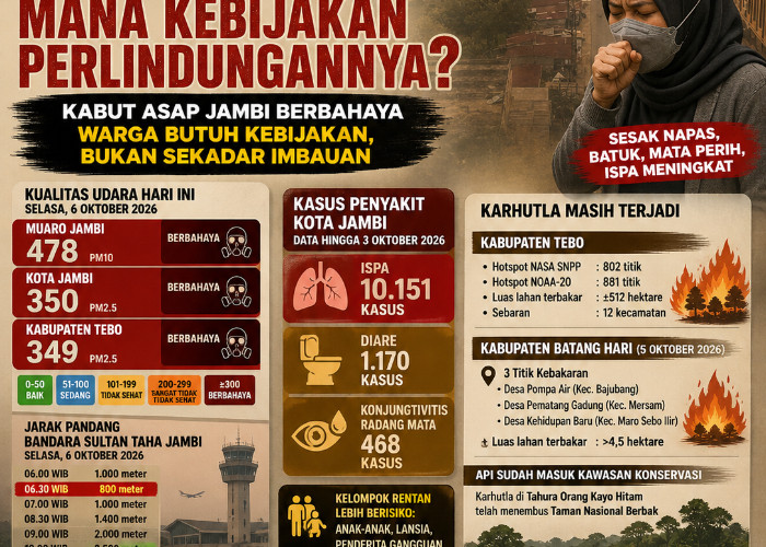 ISPA Tembus 10.151 Kasus, Kabut Asap Jambi Berbahaya: Warga Butuh Kebijakan, Bukan Sekadar Imbauan