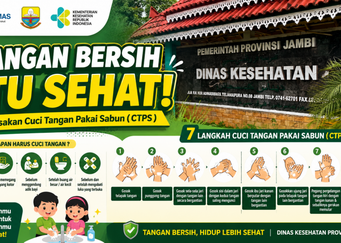 Dinkes Jambi Imbau Masyarakat Terapkan Cuci Tangan Pakai Sabun untuk Cegah Penyakit