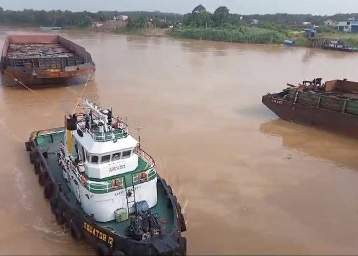 Tiang Jembatan Aurduri 1 Ditabrak, Nahkoda Kapal Tongkang Diamankan Polairud Polda Jambi