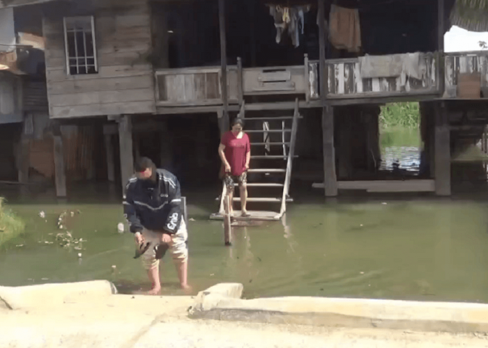 Belum Sebulan Kering, Banjir Kembali Menggenangi Perkampungan Di Kecamatan Danau Sipin